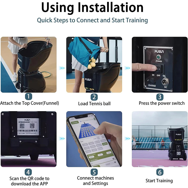 Smart Padel & Tennis Ball Machine – Professional Training Launcher System