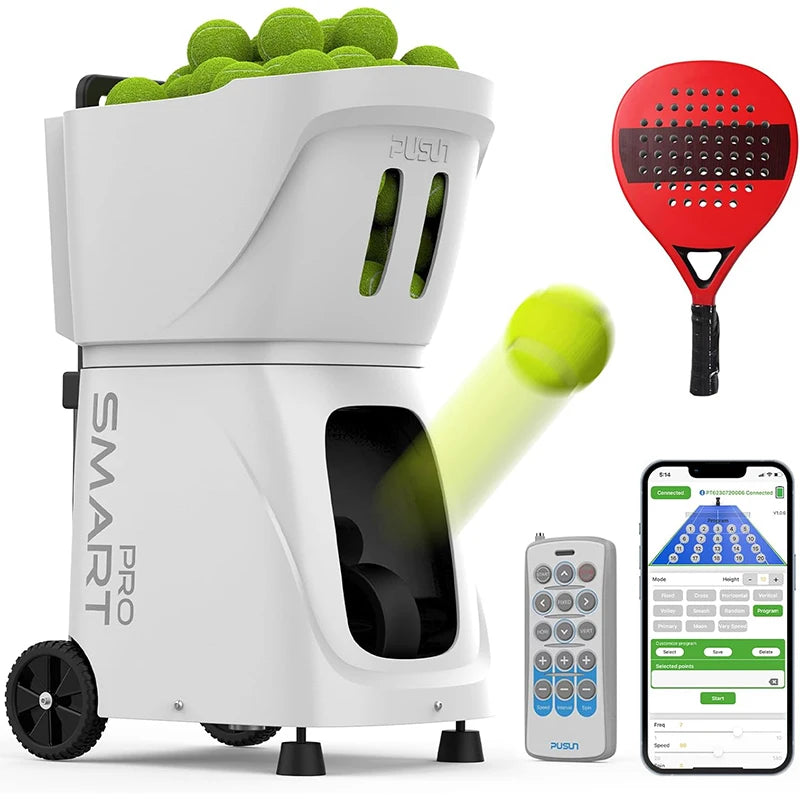 Smart Padel & Tennis Ball Machine – Professional Training Launcher System