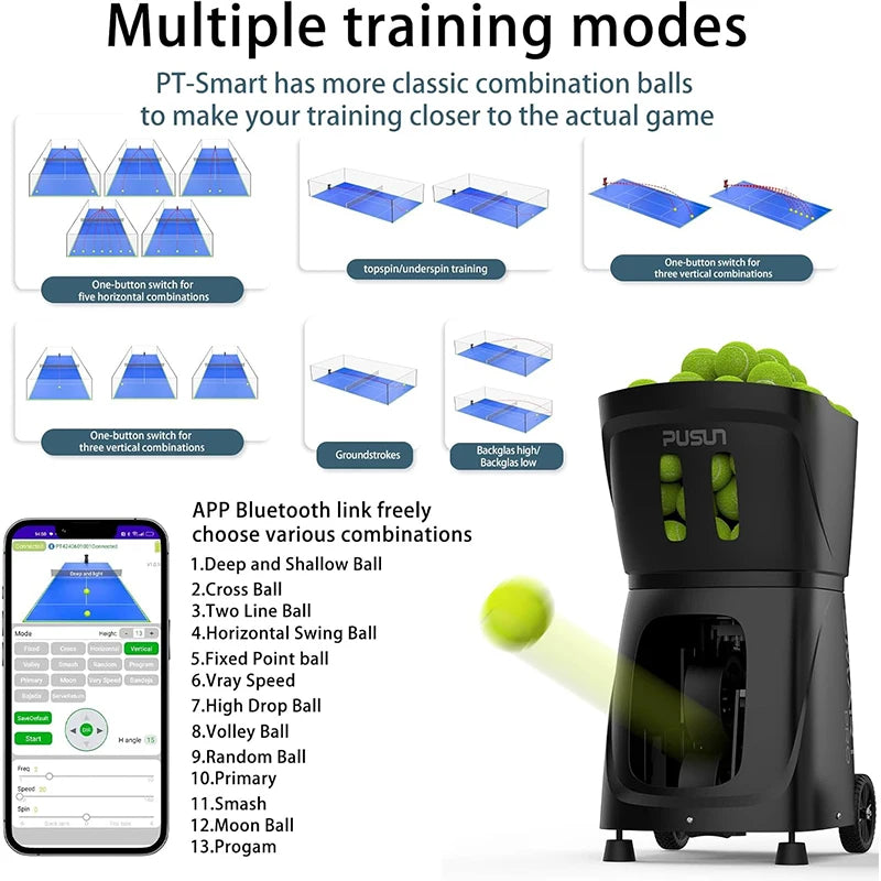 Smart Padel & Tennis Ball Machine – Professional Training Launcher System